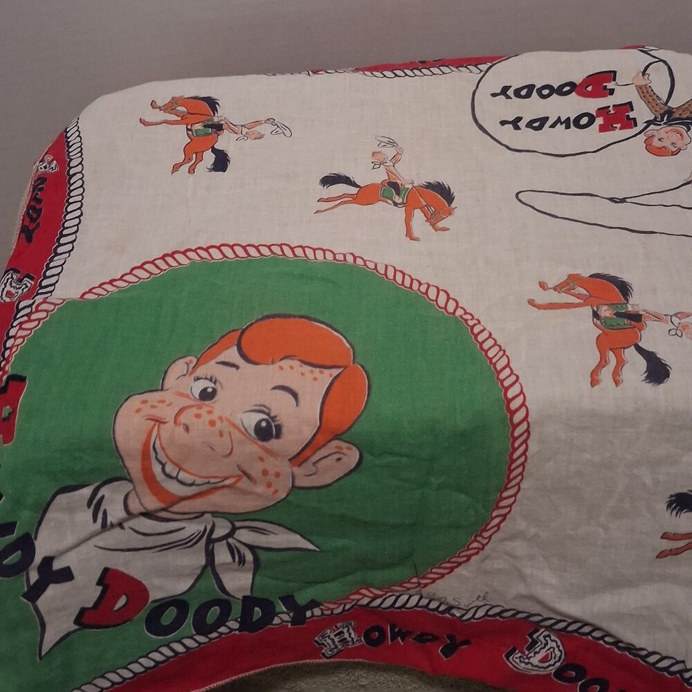 Vtg Howdy Doody Bandana Scarf - It's Howdy Doody Time! 18" Cowboy Bob Smith